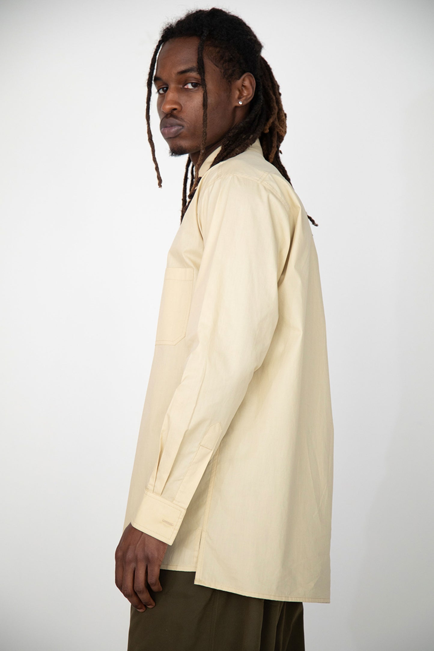 LIGHT BEIGE PAPER MOON COTTON BUTTONED SHIRT