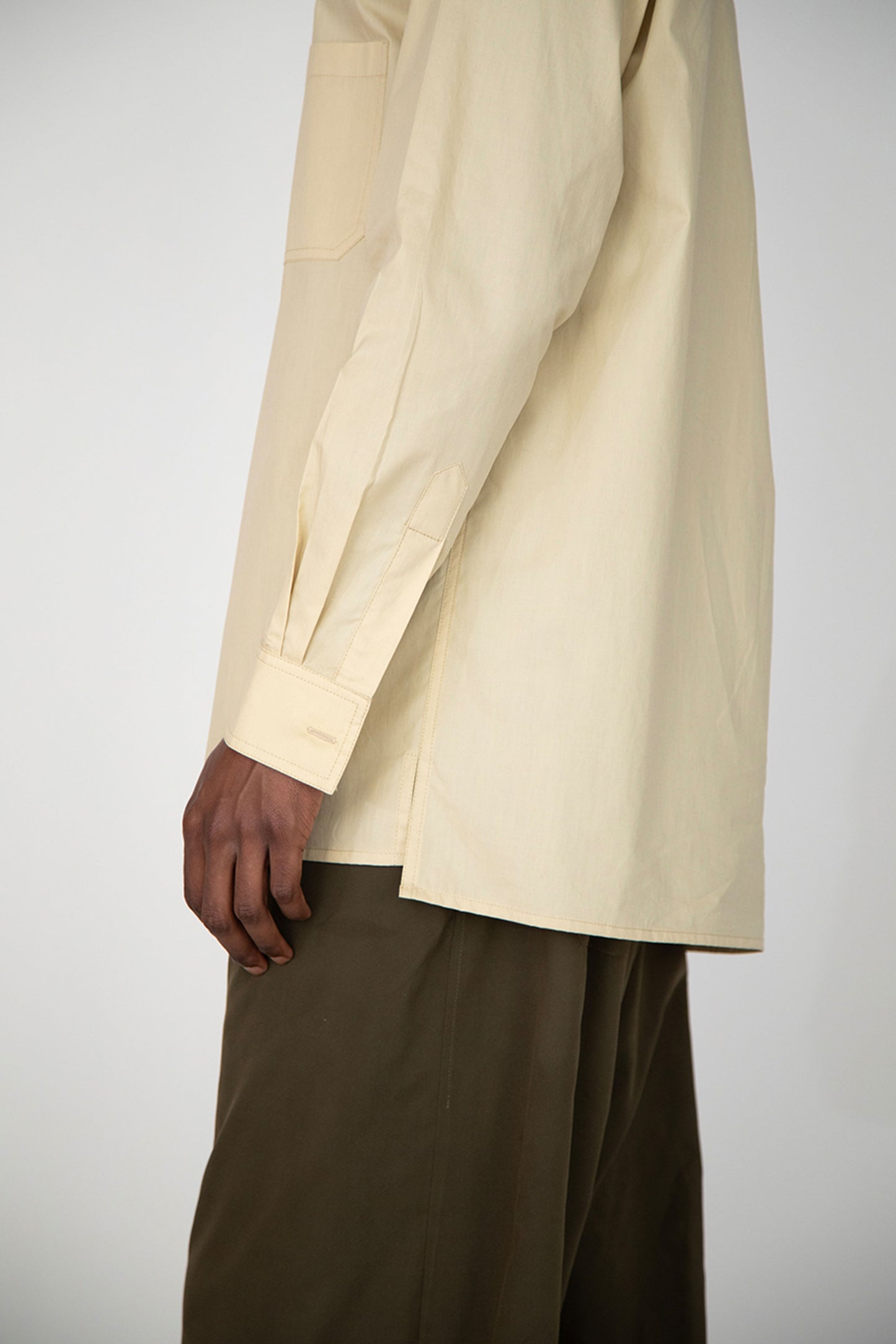 LIGHT BEIGE PAPER MOON COTTON BUTTONED SHIRT