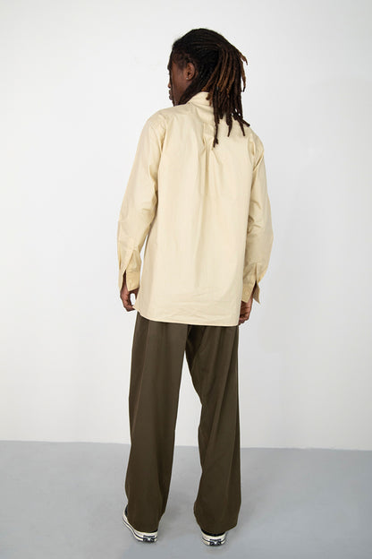 LIGHT BEIGE PAPER MOON COTTON BUTTONED SHIRT