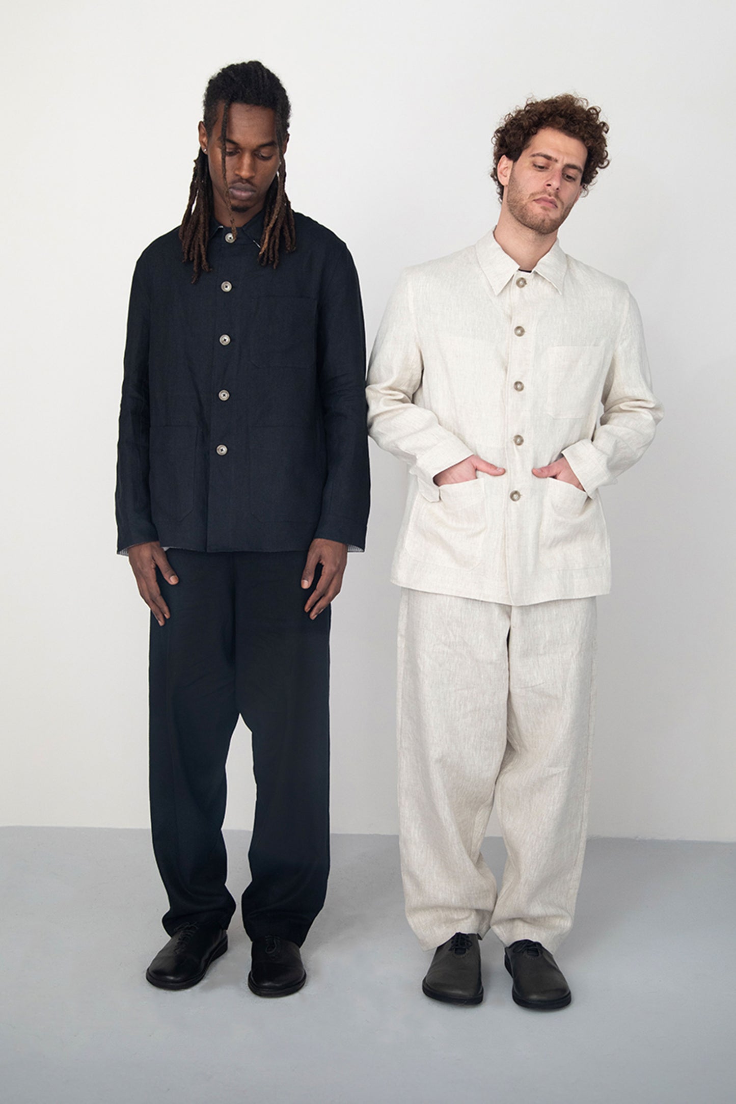 BEIGE WASHED RELAXED LINEN JACKET