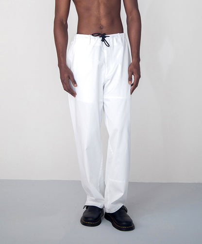 YOKE SEAM COTTON GABARDINE TROUSERS