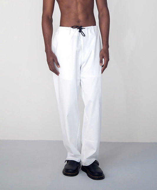 YOKE SEAM COTTON GABARDINE TROUSERS